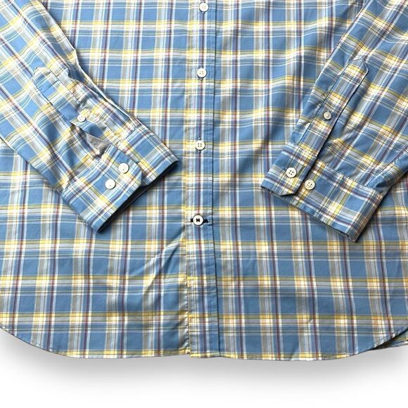 Nautica‎ Shirt Mens Extra Large XL Blue Plaid Stretch Long Sleeve Button Down - Picture 5 of 13